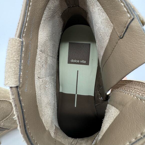 Dolce Vita Amisha Suede Heeled Booties Western Boots Tan/Taupe Womens Size US7.5 - Picture 7 of 13